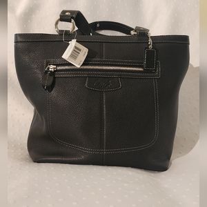 Coach Bag Penelope Lunch Tote Black Leather 2000s purse Vintage designer Handbag